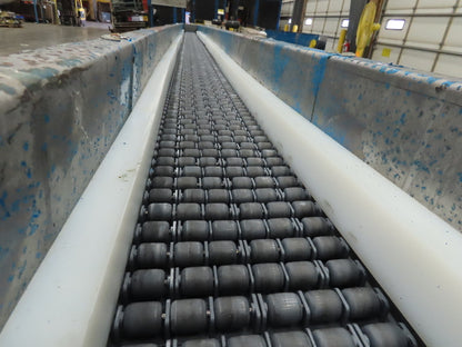 New London Engineering 8"x 20' Plastic Roller Belt Accumulating Conveyor 460V