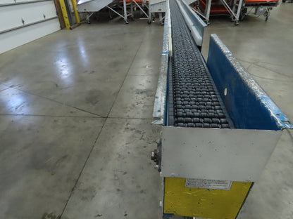 New London Engineering 8"x 20' Plastic Roller Belt Accumulating Conveyor 460V