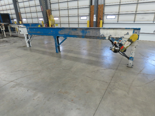 New London Engineering 8"x 20' Plastic Roller Belt Accumulating Conveyor 460V