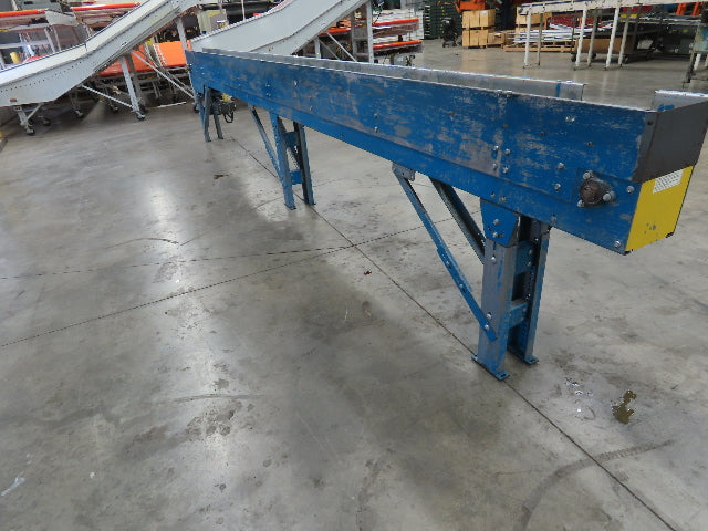 New London Engineering 8"x 20' Plastic Roller Belt Accumulating Conveyor 30 FPM