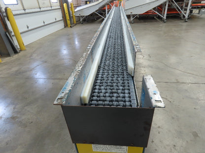 New London Engineering 8"x 20' Plastic Roller Belt Accumulating Conveyor 30 FPM