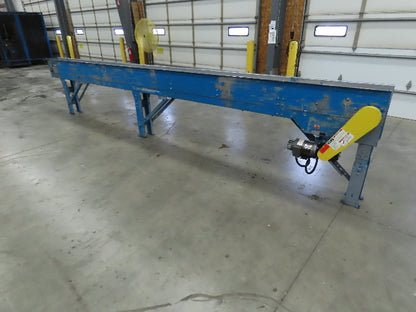 New London Engineering 8"x 20' Plastic Roller Belt Accumulating Conveyor 30 FPM