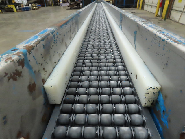 New London Engineering 8"x 20' Plastic Roller Belt Accumulating Conveyor 30 FPM