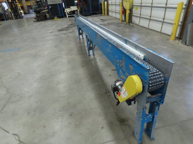 New London Engineering 8"x 20' Plastic Roller Belt Accumulating Conveyor 30 FPM