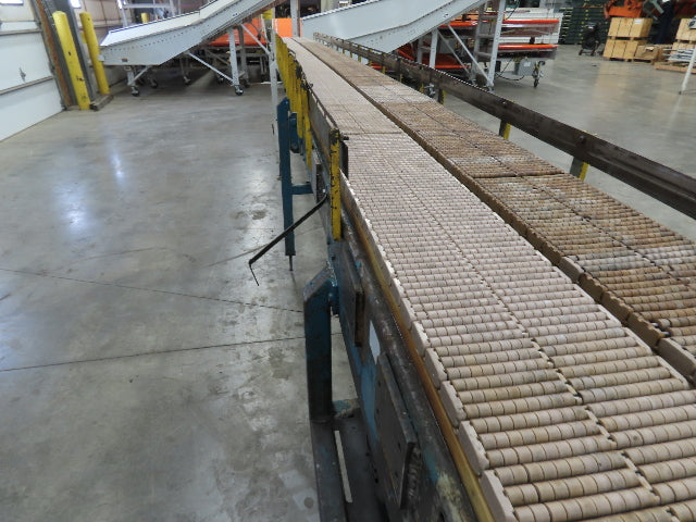7.5"x 21' Side x Side Plastic Roller Belt Accumulating Conveyor 460V 3PH