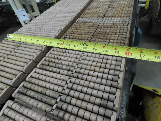 7.5"x 21' Side x Side Plastic Roller Belt Accumulating Conveyor 460V 3PH