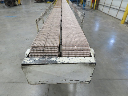 7.5"x 21' Side x Side Plastic Roller Belt Accumulating Conveyor 460V 3PH