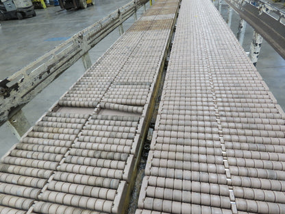 7.5"x 21' Side x Side Plastic Roller Belt Accumulating Conveyor 460V 3PH