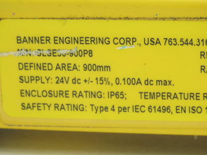 Banner SLSE30-900P8 EZ-SCREEN LP Safety Light Curtain Emitter 24VDC IP65