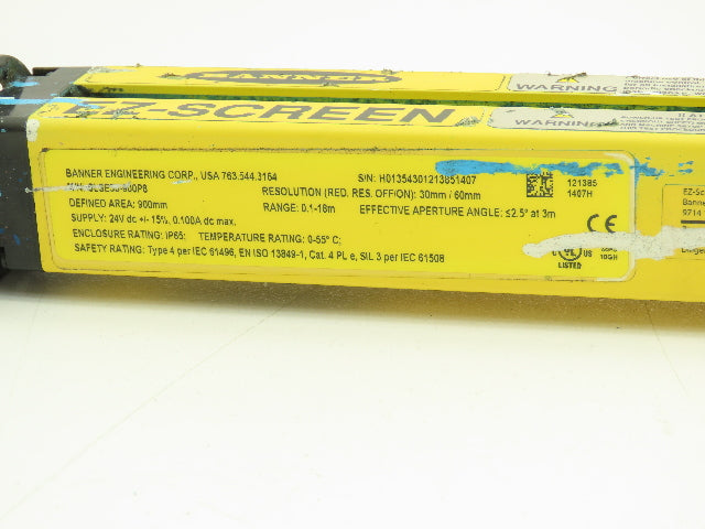 Banner SLSE30-900P8 EZ-SCREEN LP Safety Light Curtain Emitter 24VDC IP65