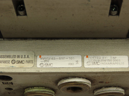 SMC NVV5FS301T-101 NVFS33005FZ Manifold Multi Port Has 5 Solenoid Valves