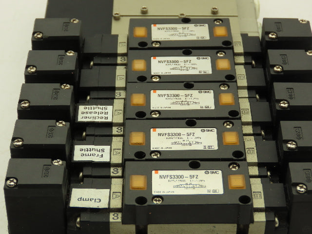 SMC NVV5FS301T-101 NVFS33005FZ Manifold Multi Port Has 5 Solenoid Valves