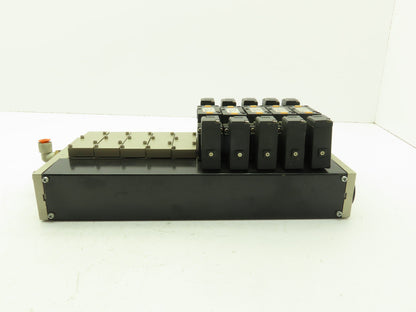 SMC NVV5FS301T-101 NVFS33005FZ Manifold Multi Port Has 5 Solenoid Valves