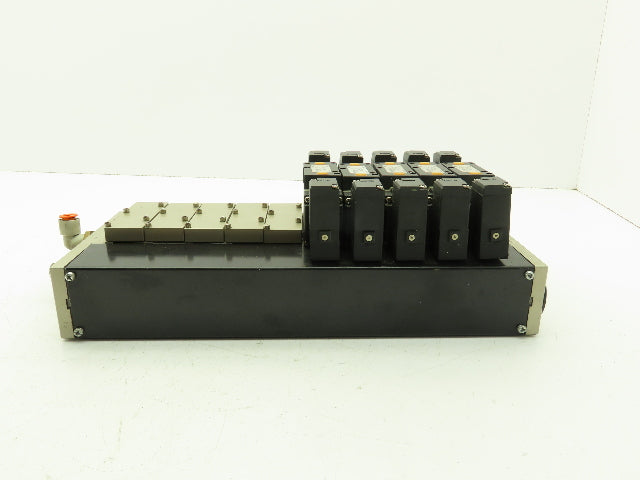 SMC NVV5FS301T-101 NVFS33005FZ Manifold Multi Port Has 5 Solenoid Valves
