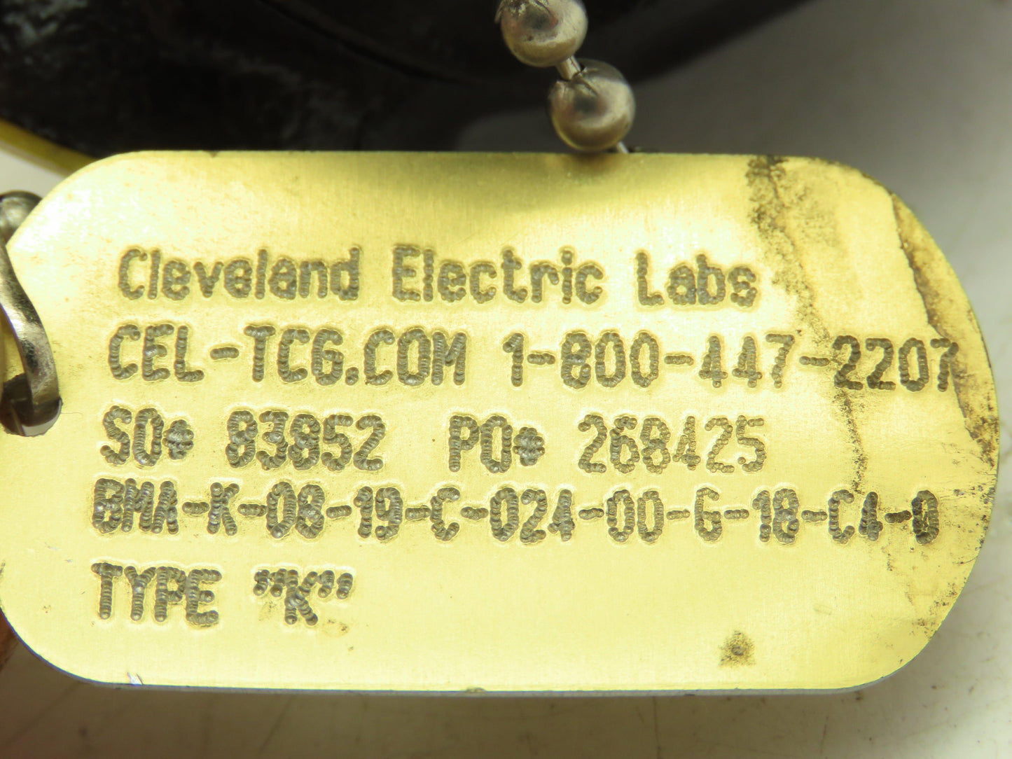 Cleveland Electric BMA-K-08 Base Metal Pipe Thermocouple 3/4" NPT Type K 24"