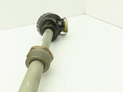 Cleveland Electric BMA-K-08 Base Metal Pipe Thermocouple 3/4" NPT Type K 24"