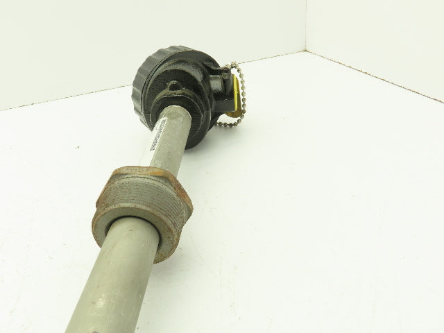 Cleveland Electric BMA-K-08 Base Metal Pipe Thermocouple 3/4" NPT Type K 24"