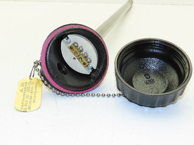 Cleveland Electric BMA-K-08 Base Metal Pipe Thermocouple 1/2" NPT Type K 24"