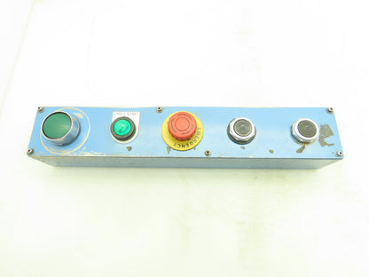 5 Pushbutton Control Station 17.5" H 3" W 3" With E-Stop And Green Indicator