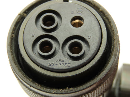 JAE 22-22SE Fanuc Servo Motor Plug 4 Pin Connector Assembly Right Angle