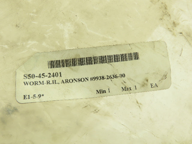 9938-2636-00 Worm Gear Right Hand Thread 2 Threads Per Inch 7/8" Bore