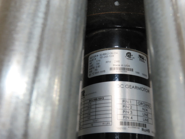 Roach 36"x 40' Modular Powered Roller Conveyor 130VDC O-Ring Belt Drive