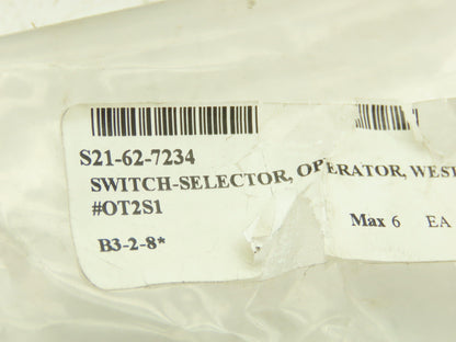 Westinghouse S21-62-7234 Selector Switch Operator Handle Maintained Lot Of 6