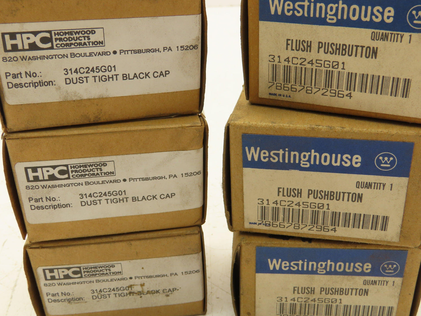 Westinghouse 314C245G01 Pushbutton Dust Tight Cap Black Lot Of 6