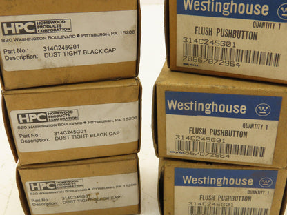 Westinghouse 314C245G01 Pushbutton Dust Tight Cap Black Lot Of 6