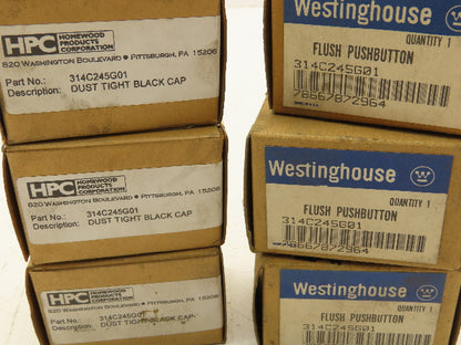 Westinghouse 314C245G01 Pushbutton Dust Tight Cap Black Lot Of 6