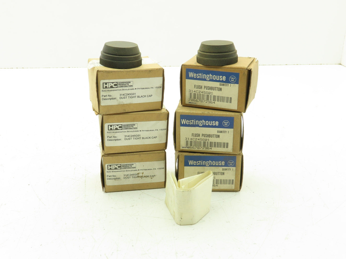 Westinghouse 314C245G01 Pushbutton Dust Tight Cap Black Lot Of 6