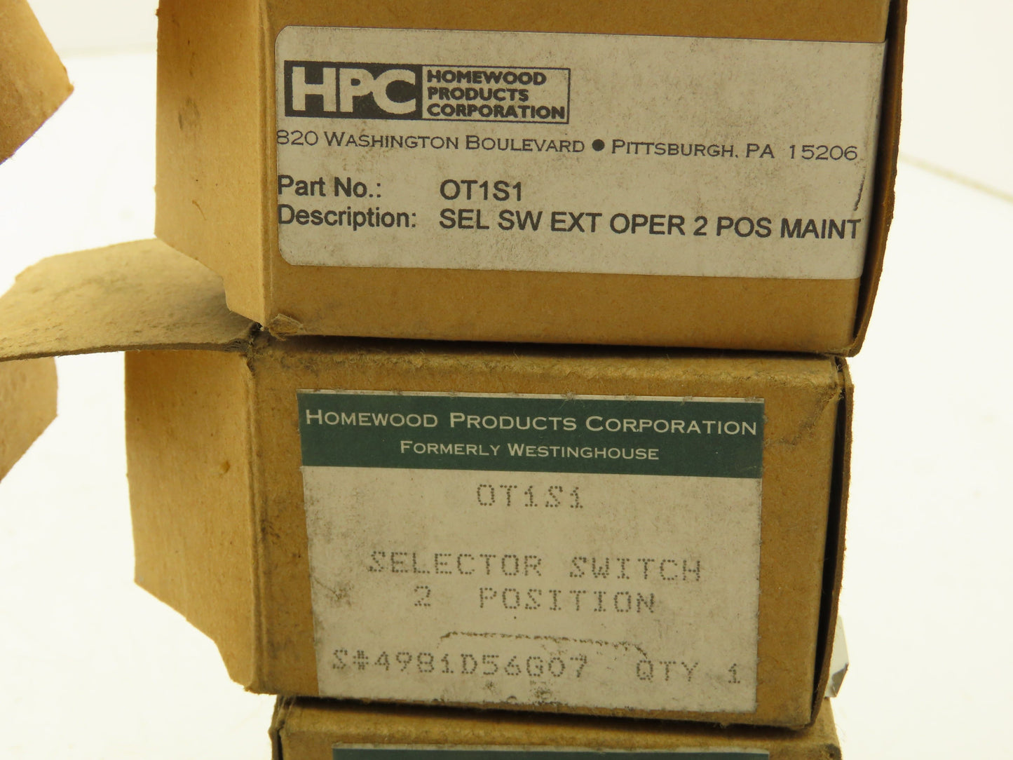 Homewood Products OT1S1 Selector Switch 2 Position Black Lot Of 4