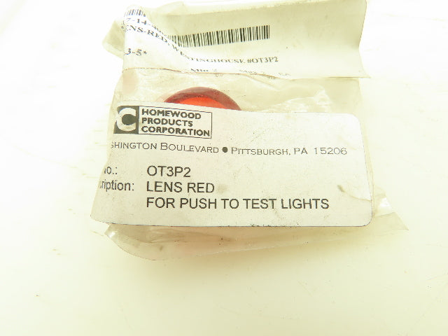 Homewood Products OT3P2 Push To Test Lens Lights Red Lot Of 5