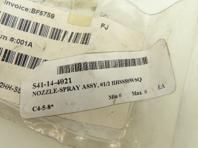 Spraying Systems 1/2HHSS50WSQ Spray Nozzle Jet 1/2" Stainless Lot of 7