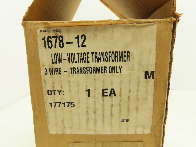 Daniel Woodhead 1678-12 Low Voltage Transformer 3 Wire 12VAC Output
