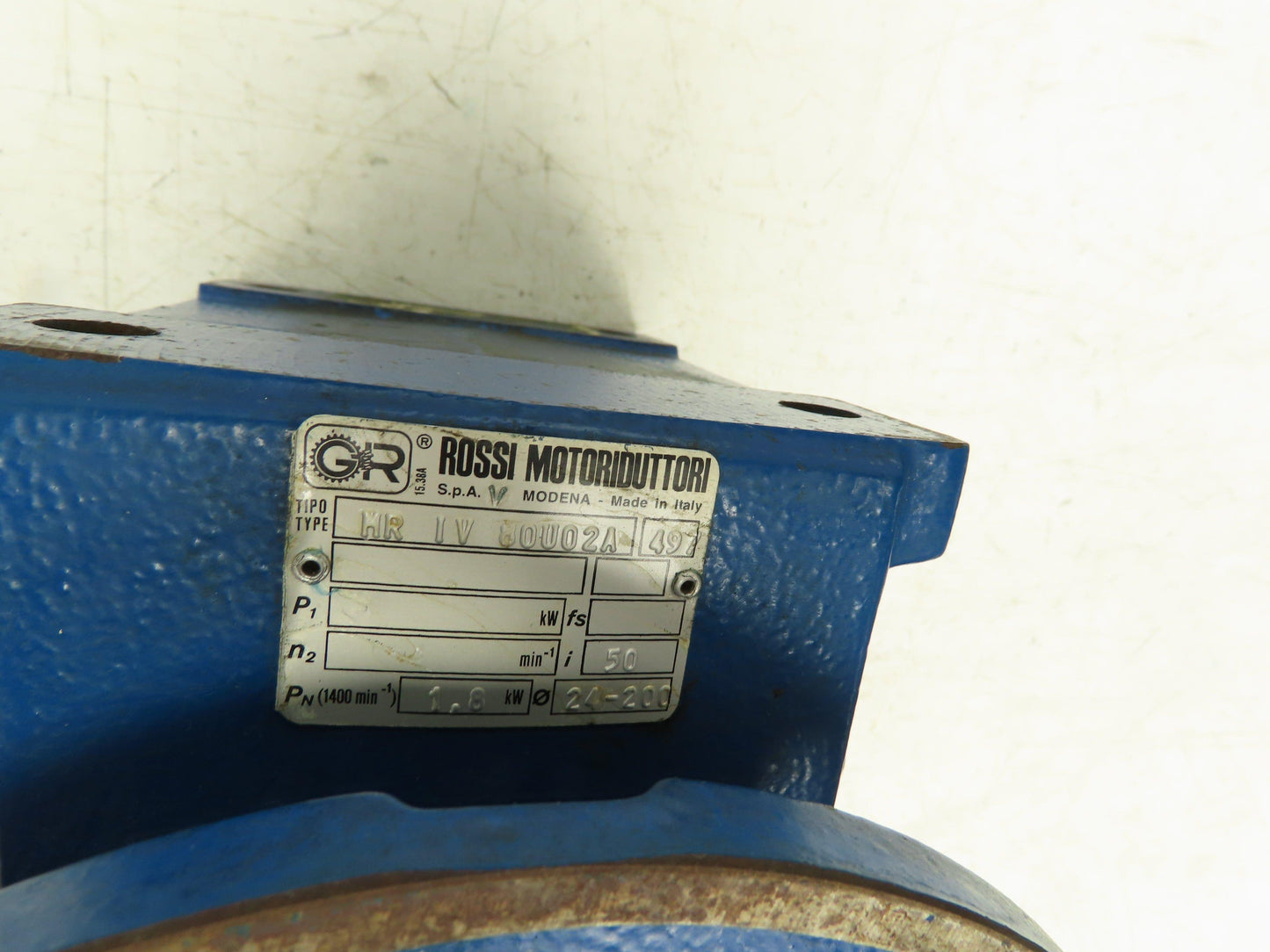 Rossi MR IV 80U02A Worm Gear Speed Reducer 50:1 Gearbox 1.8kW Hollow Shaft