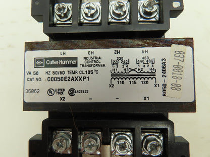 Cutler Hammer C0050E2AXXP1 Transformer 50VA 240/480V 50/60Hz 1Ph