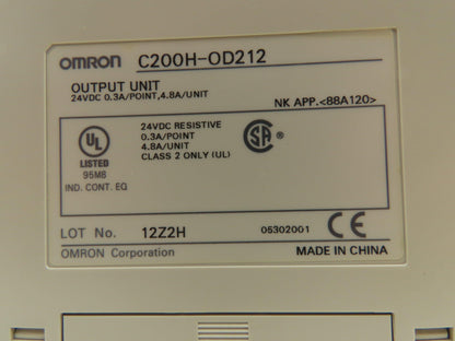 Omron C200H-OD212 PLC Output Unit Lot of 6