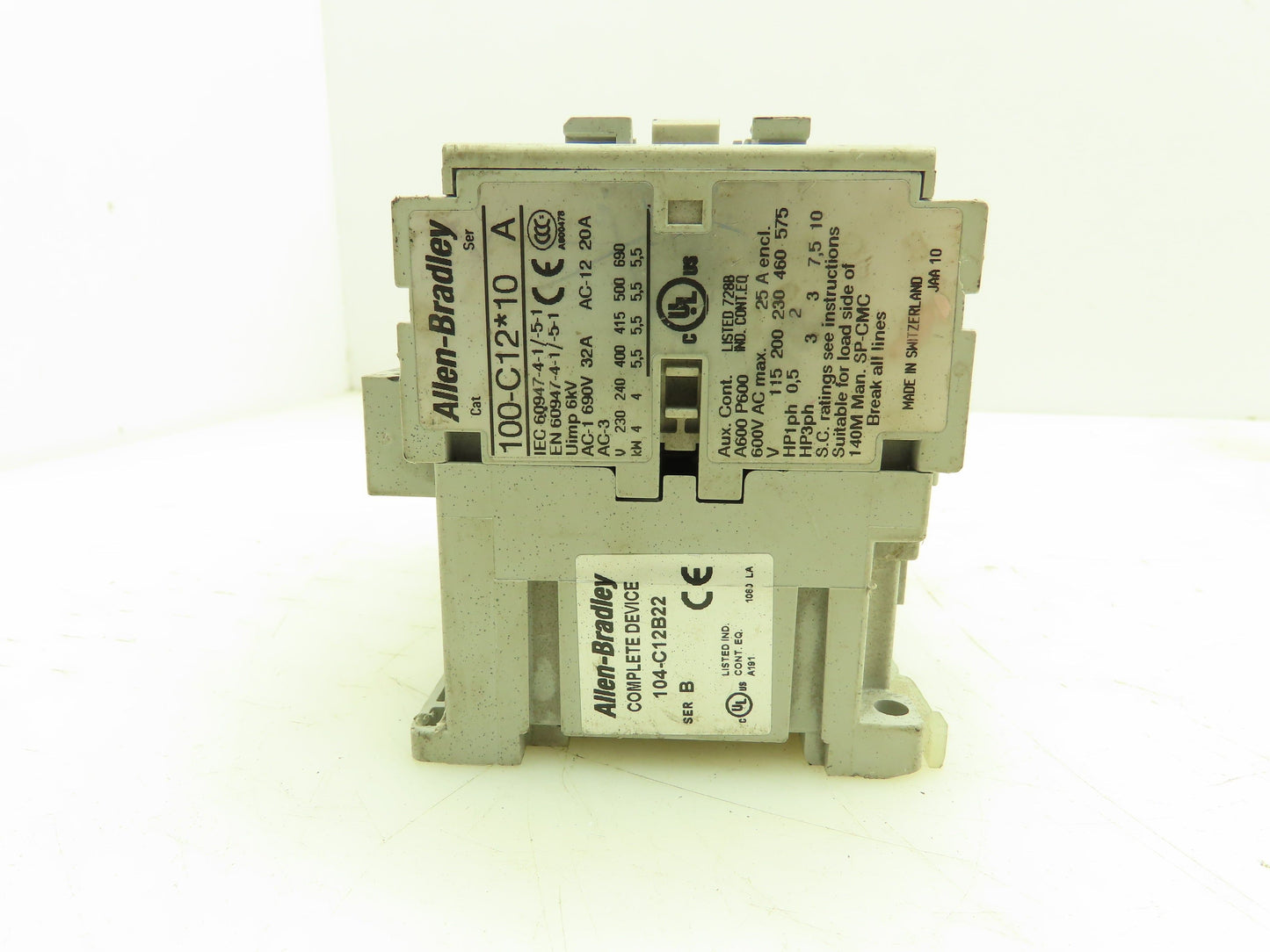 Allen Bradley 104-C12B22 Reversing Motor Starter Contactor 3 Pole 600V 480V Coil