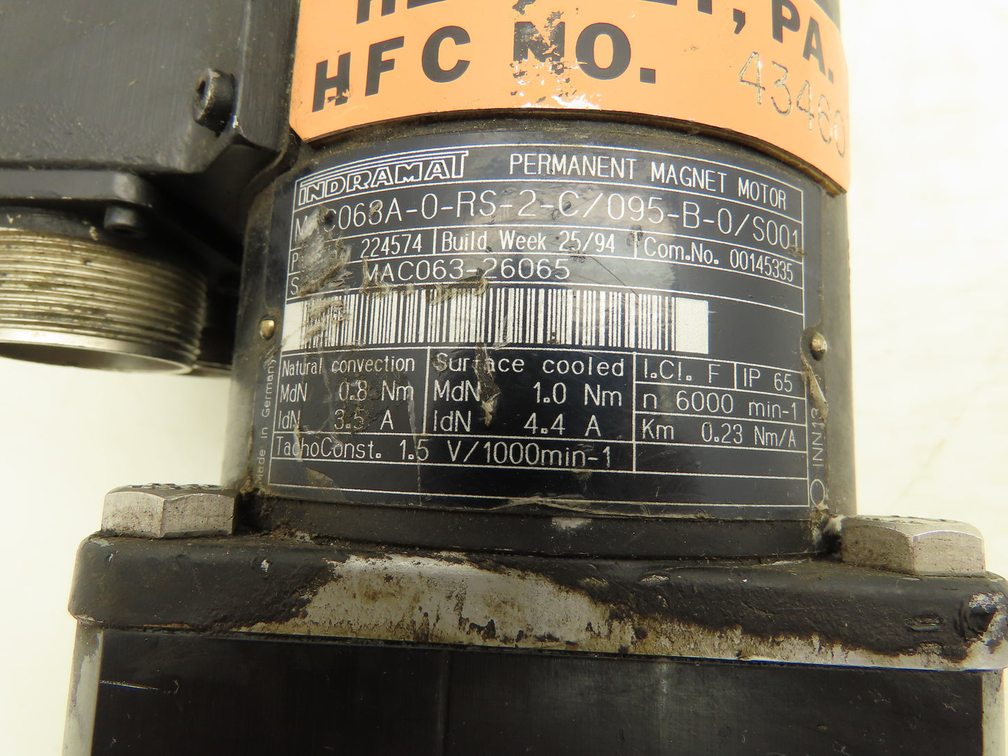 Indramat MAC063A-0-RS-2-C/095-B-0/S001 Servo Motor Gearmotor 10:1 Gearhead