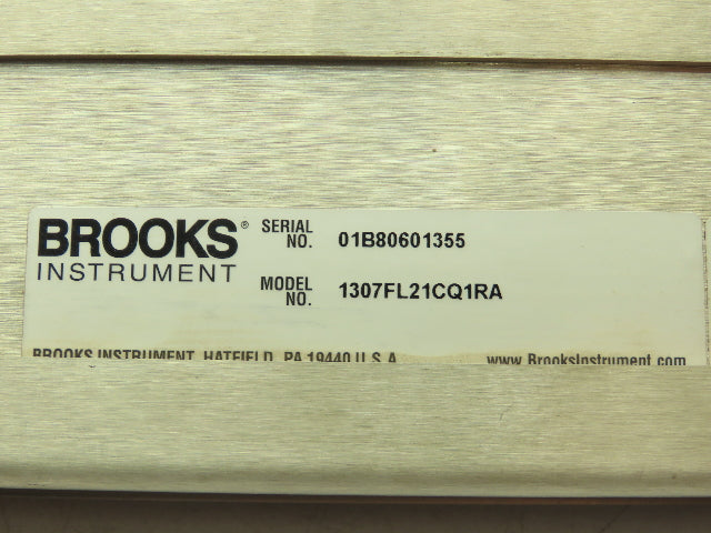 Brooks Instrument 1307FL21CQ1RA Vertical Flow Meter Stainless 26 CFM 100 PSI