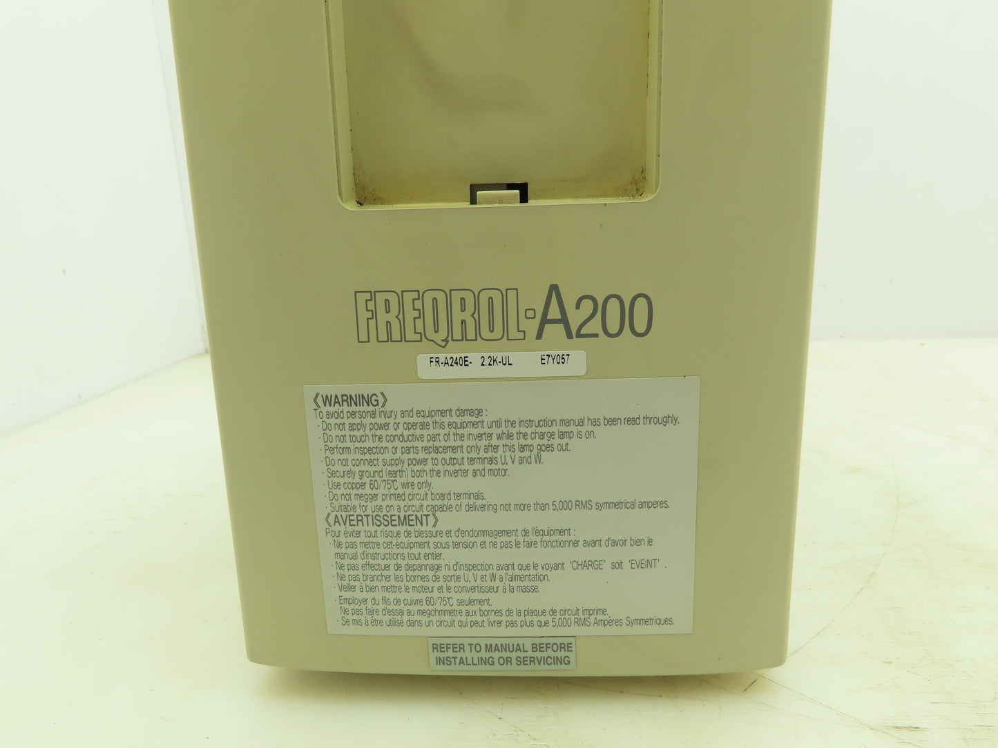 Mitsubishi FR-A240E-2.2K-UL Freqrol-A200 Inverter AC Drive 3Hp 460V 3PH VFD