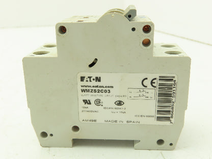 Eaton WMZS2C03 Circuit Breaker C3 3A 10kA 277/480VAC 2Ph Lot Of 3