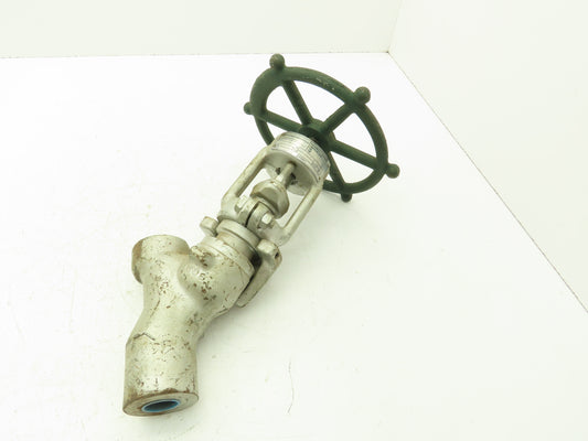 Rockwell Edward B66264 Univalve Y-Pattern Manual Globe Valve 3/4" Socket Weld