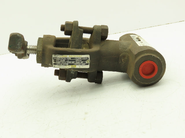 Hancock 7230W-1-0219 Manual Globe Valve 1/2" Socket Weld Loose Backseat 2500 PSI