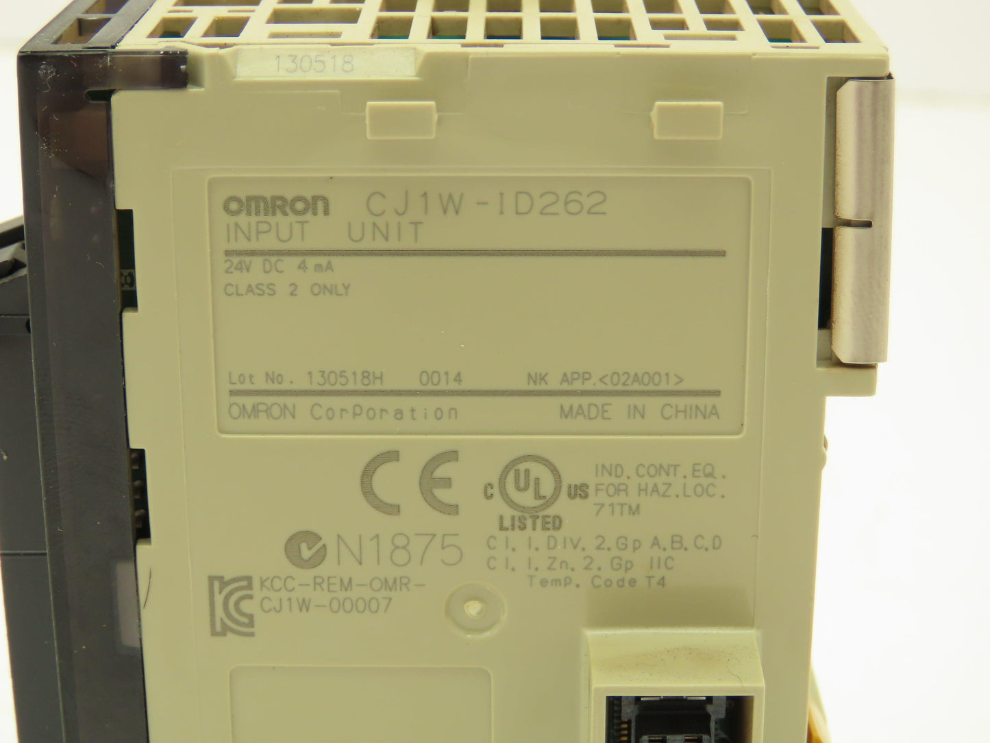 Omron CJ1W-ID262 Input Module 64 Inputs 16 Points 1 Common 24VDC 4.1mA