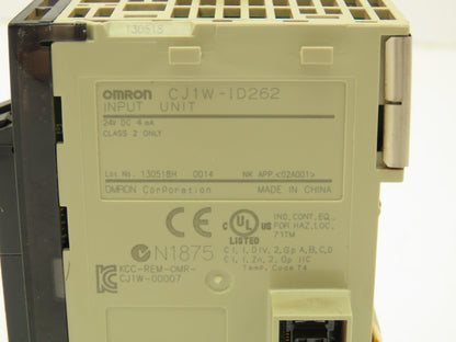 Omron CJ1W-ID262 Input Module 64 Inputs 16 Points 1 Common 24VDC 4.1mA