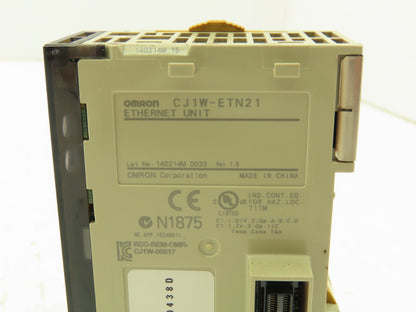 Omron CJ1W-ETN21 Ethernet Unit PLC Control Module 100 Base-TX and 10 Base-T