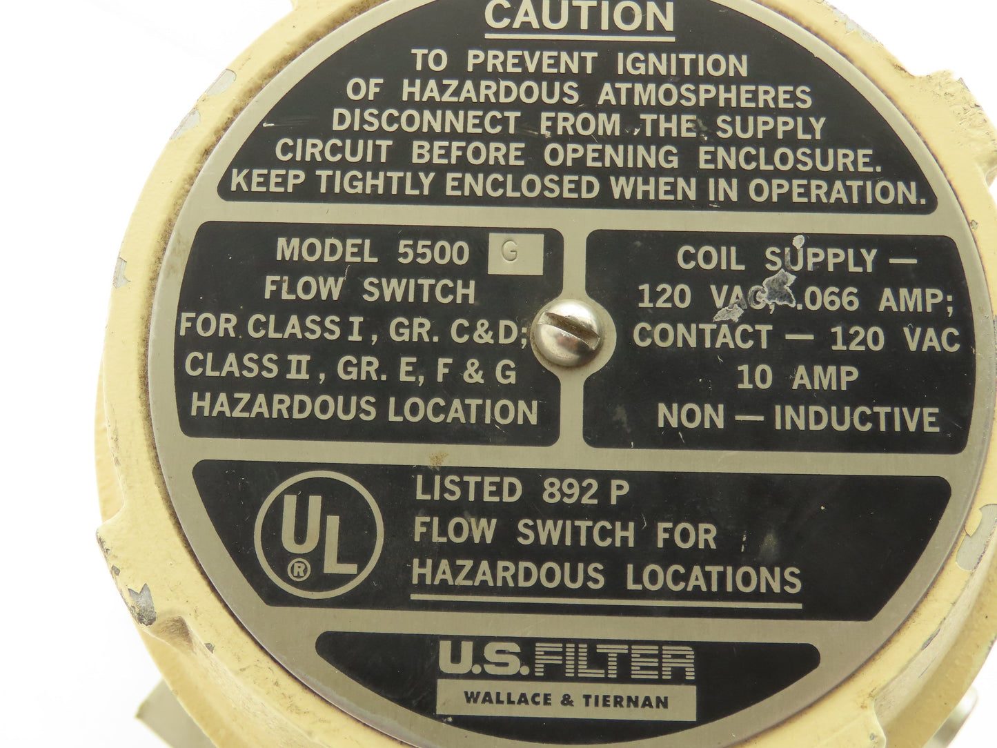 US Filter 5500G Flow Switch 120V 10A Nitrogen Gauge Cu Ft/Min