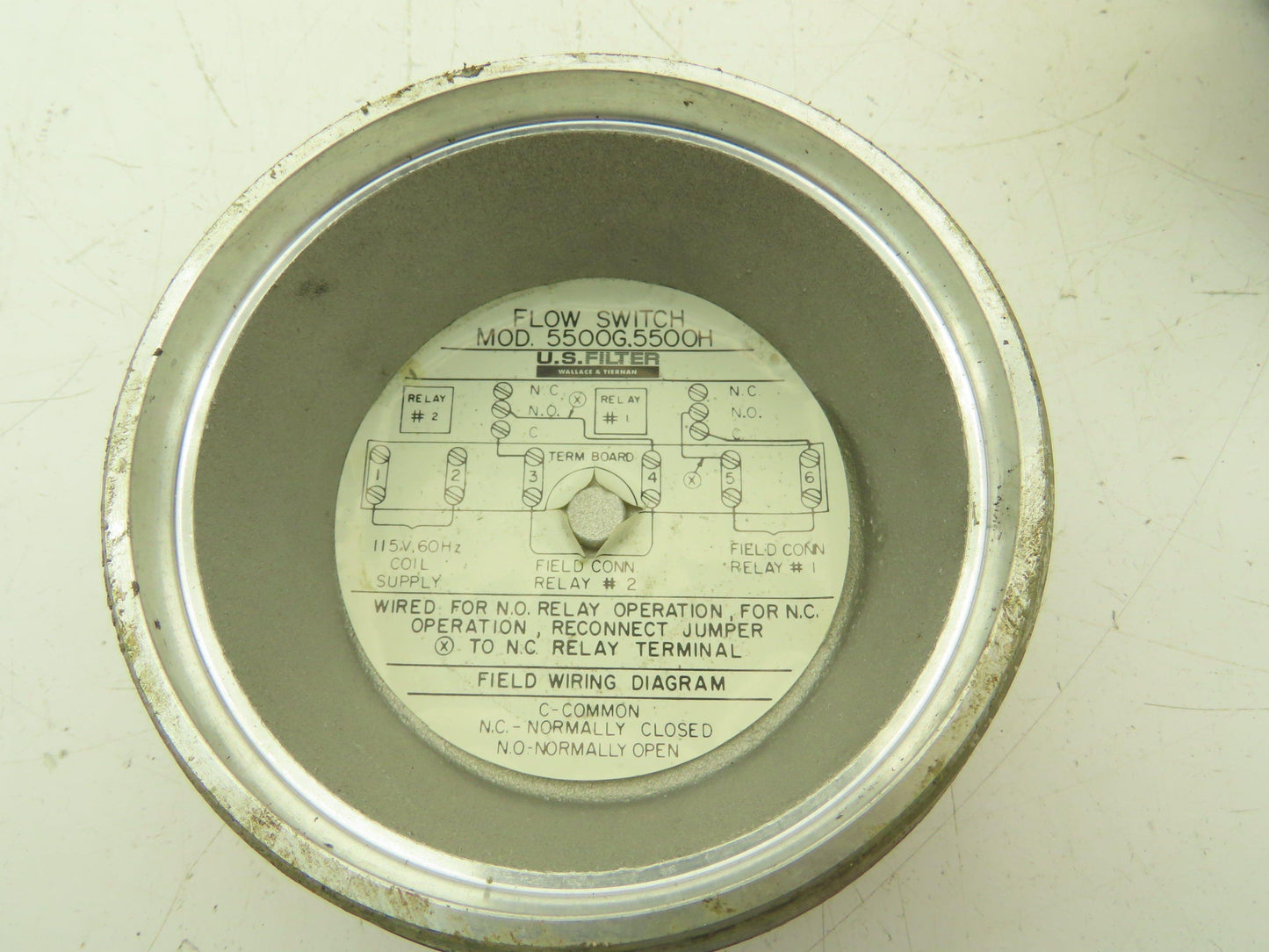 US Filter 5500G Flow Switch 120V 10A Nitrogen Gauge Cu Ft/Min